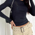 Long Sleeve T Shirt Women Autumn Winter Y2k Crop Top Casual Slim Fit Pullovers Solid O Neck T-shirts Streetwear Female Basic Tee